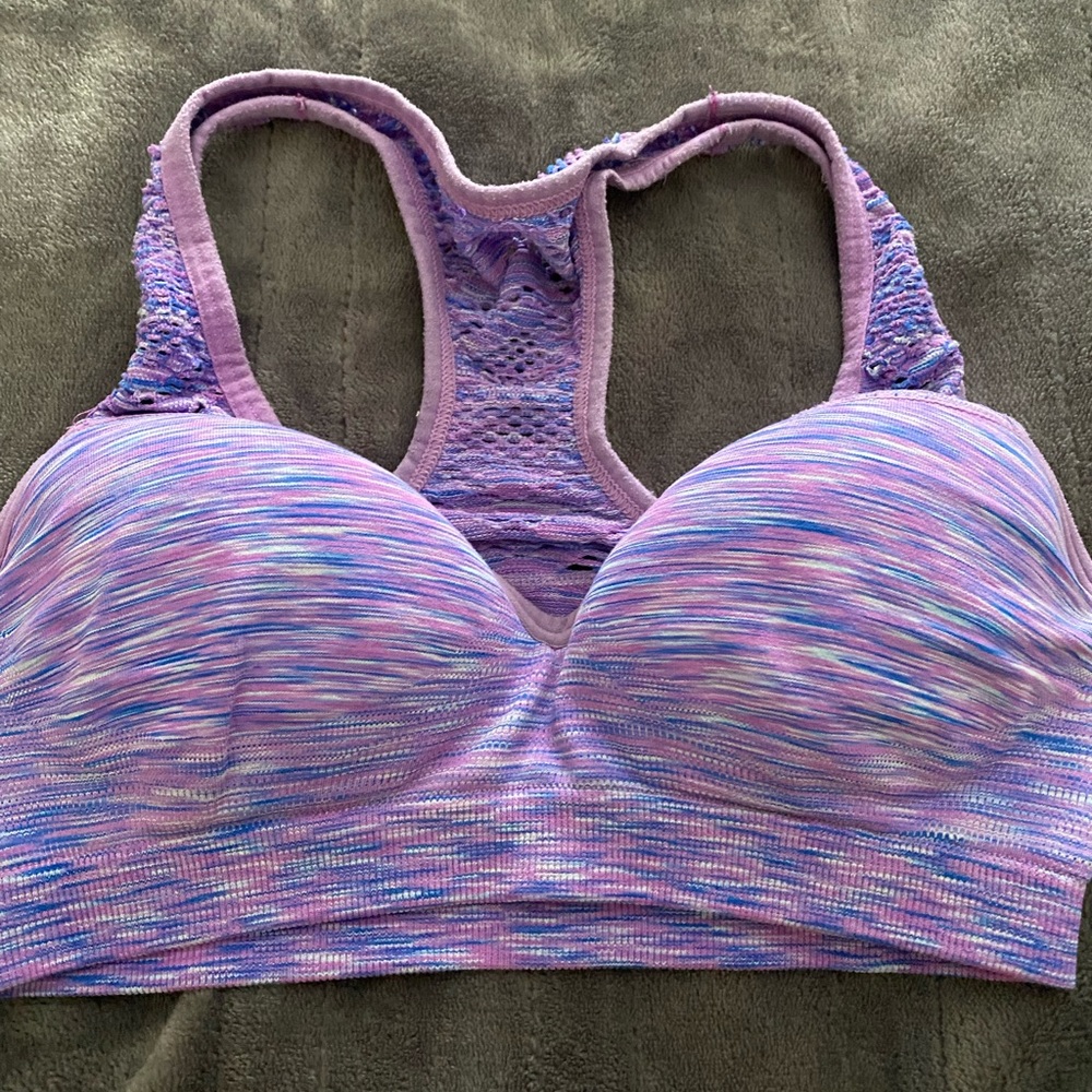 Pink padded sports bra